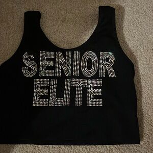 Senior elite rhinestone cropped tank top